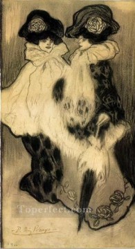 パブロ・ピカソ Painting - 二人の女性 1900年 パブロ・ピカソ